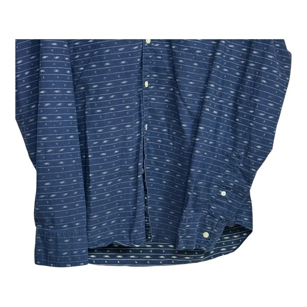 J.Crew Men's Blue Striped Casual‎ Button Down Shirt Size Large